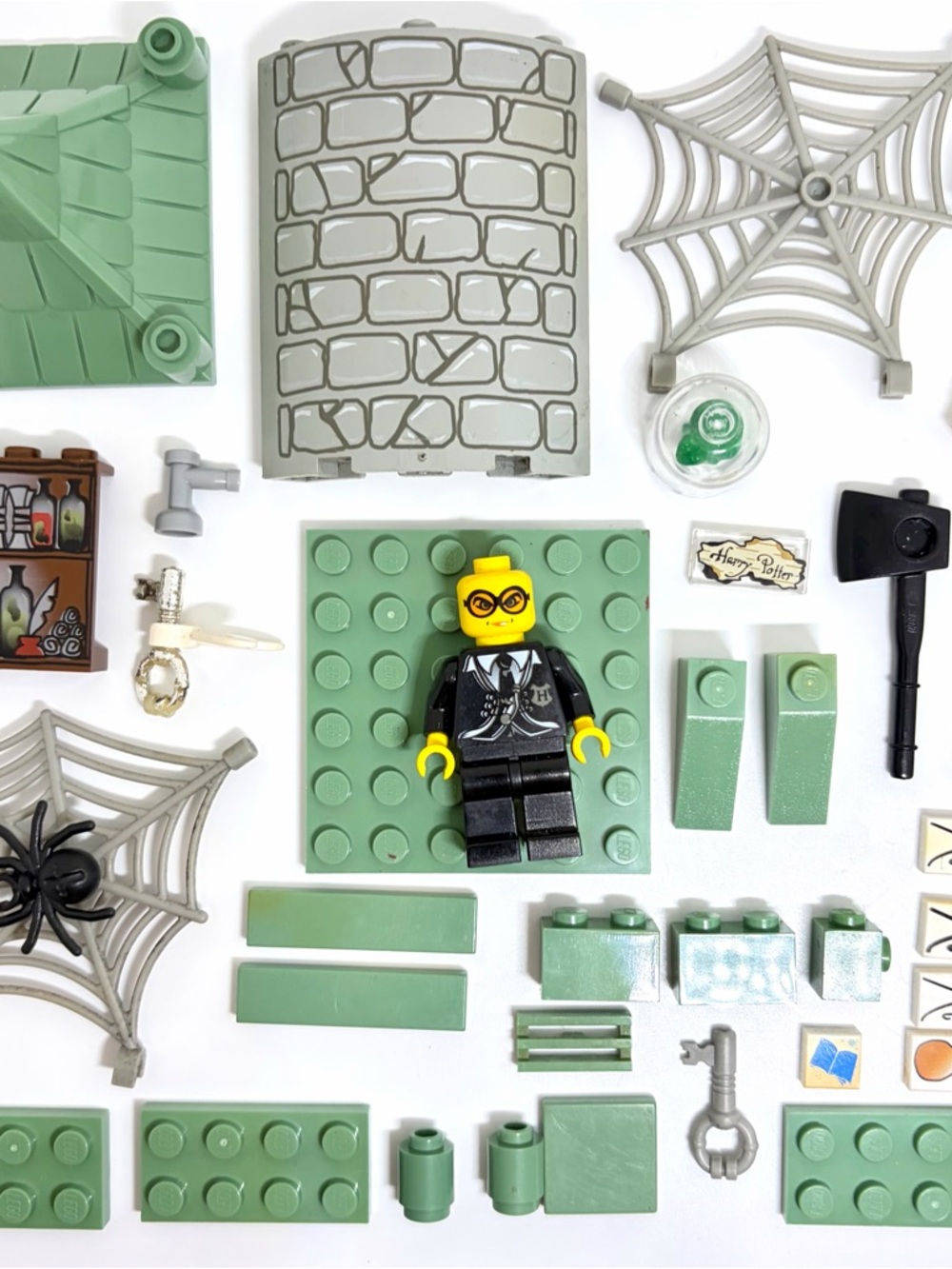 Vintage Harry Potter LEGO Lot of Genuine Bricks Parts & Pieces Sand Green